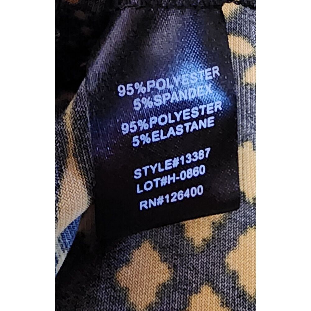 Anthony Women's V-NECK Long Balloon Sleeve Plus Size 2X Color Brown/Black Dress - Picture 6 of 7